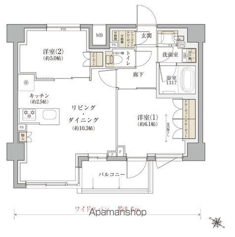 ＴＥＮＡＳ千歳船橋 302号室 間取り