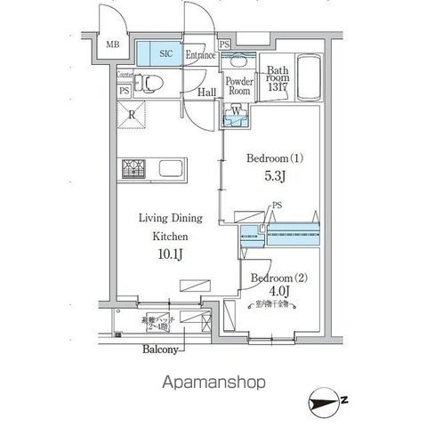 デュオフラッツ千歳船橋 408号室 間取り