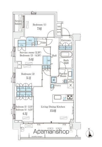ライトテラス世田谷砧 207号室 間取り