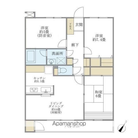 経堂ヒルズ 102号室 間取り