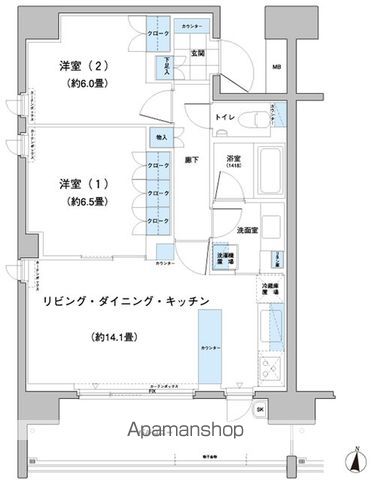 ガーデニエール砧レジデンス 104号室 間取り