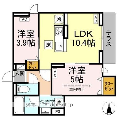 セレスティア上北沢 101号室 間取り