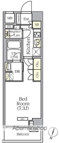 ＡＲＫＭＡＲＫ世田谷砧 602号室 間取り