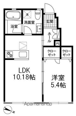 パラディ成城 102号室 間取り