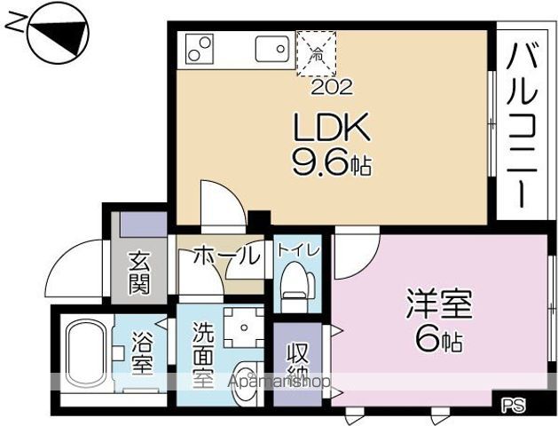 Ａ．ＦＬＡＴ　ＩＩ 202号室 間取り
