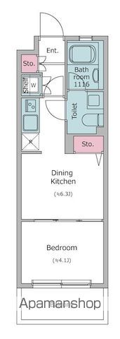 レジディア笹塚 507号室 間取り