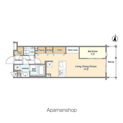 コンフォリア北沢 218号室 間取り