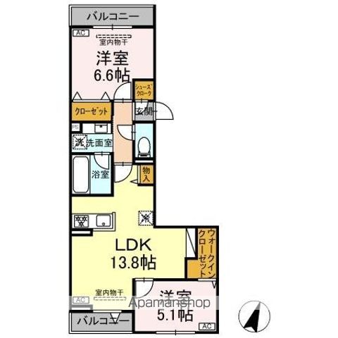セレスティア船橋ＩＩ 203号室 間取り