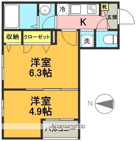 フェルーオ（Ｆｕｅｌｕｏｘ） 201号室 間取り