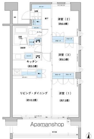 ガーデニエール砧レジデンス 103号室 間取り