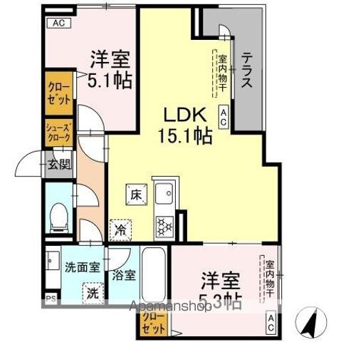 セレスティア船橋ＩＩ 101号室 間取り