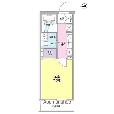 バンデューセン 103号室 間取り