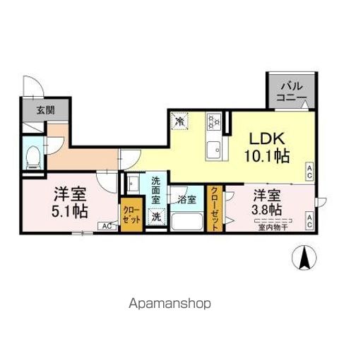 セレスティア上北沢 202号室 間取り