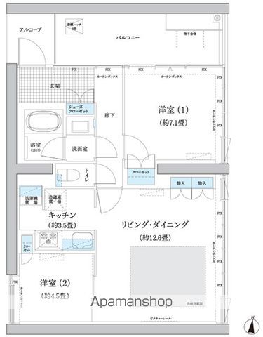 ガーデニエール砧　ＷＥＳＴ 723号室 間取り