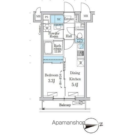 デュオフラッツ千歳船橋 106号室 間取り