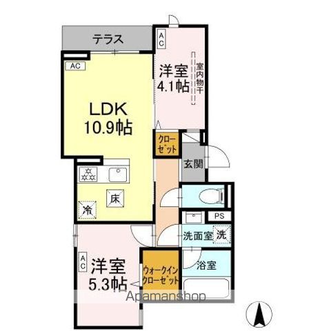 セレスティア上北沢 103号室 間取り