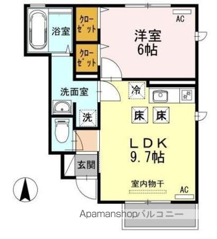 サニーウェル砧 102号室 間取り