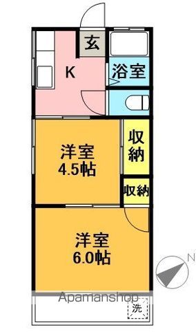 筑波荘 5号室 間取り