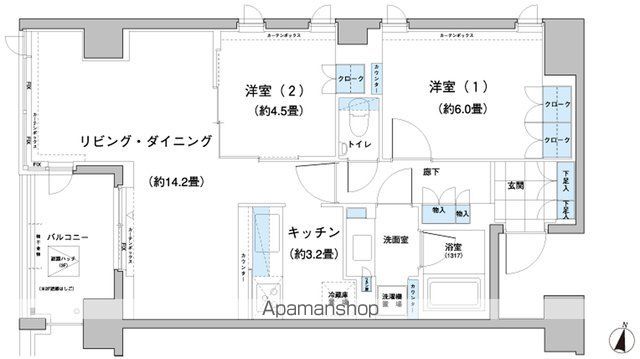 ガーデニエール砧レジデンス 621号室 間取り