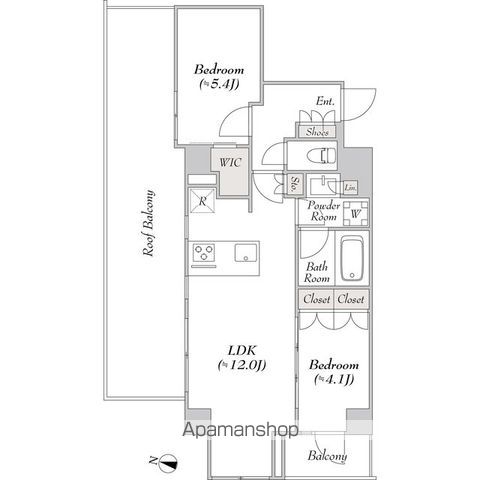 ＬＵＭＩＥＣ　ＣＨＩＴＯＳＥ　ＦＵＮＡＢＡＳＨＩ 404号室 間取り
