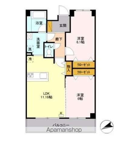 アビティ砧 211号室 間取り