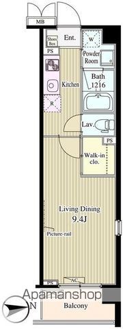 バンデューセン上北沢 106号室 間取り