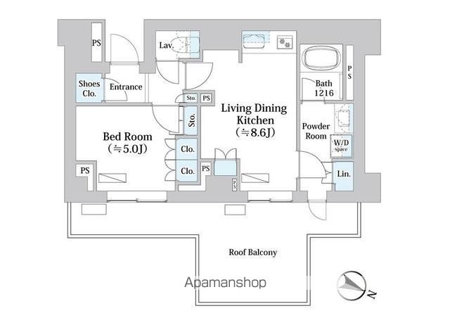 パークアクシス千歳船橋 507号室 間取り