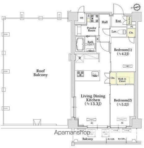 ヴェールコート世田谷砧 503号室 間取り