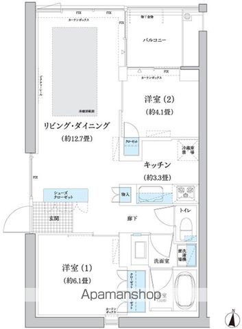 ガーデニエール砧　ＷＥＳＴ 518号室 間取り