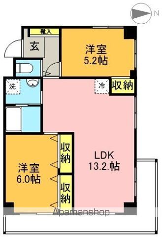 坂の上フラッツ 201号室 間取り