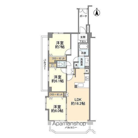 クレッセント芦花公園 601号室 間取り