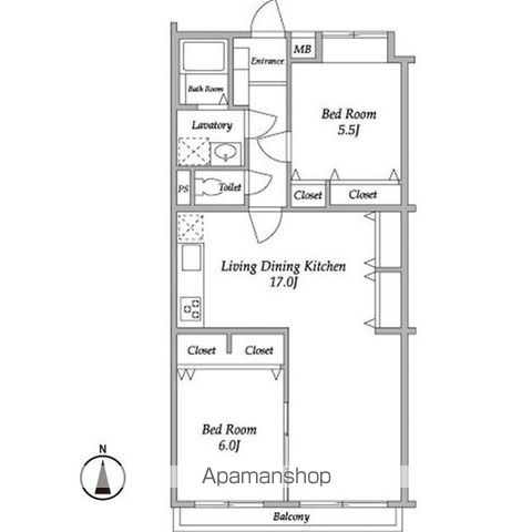 ガーデンハウス千歳船橋 205号室 間取り