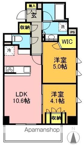 ザ・パークハビオ下北沢 107号室 間取り
