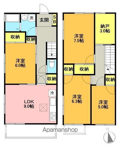 梅ヶ丘テラスハウス 101号室 間取り