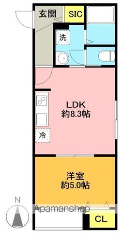 サンジュエル松原 105号室 間取り