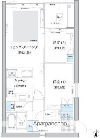 ガーデニエール砧　ＷＥＳＴ 815号室 間取り