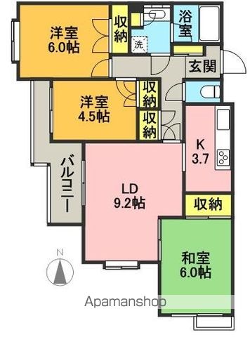 フラット浜田山 A304号室 間取り