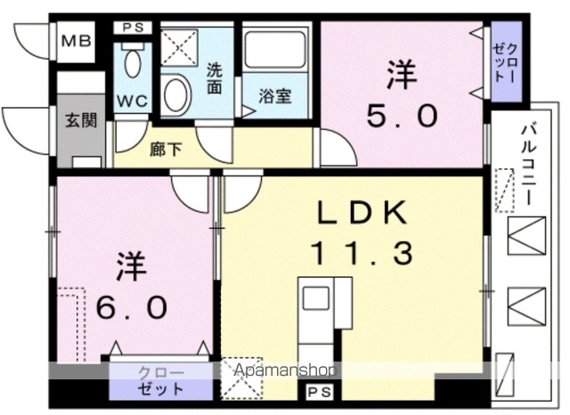 レジデンス桜樺 202号室 間取り