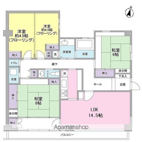 パサージュ砧 101号室 間取り