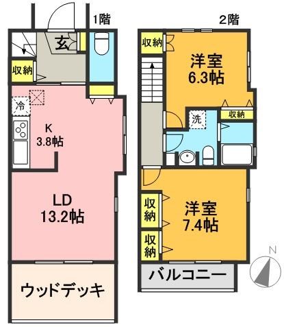 デザインコート梅丘B2 B2号室 間取り
