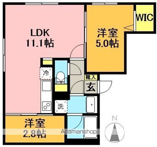 ウェルスクエアイズム下北沢ＷＥＳＴ 208号室 間取り