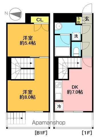 ラペルラ世田谷赤堤 105号室 間取り
