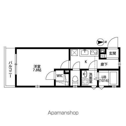 アムールポルト 104号室 間取り