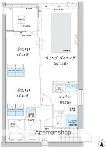 ガーデニエール砧　ＷＥＳＴ 417号室 間取り