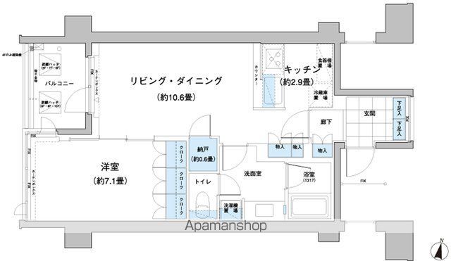 ガーデニエール砧レジデンス 516号室 間取り