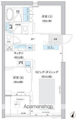 ガーデニエール砧　ＷＥＳＴ 153号室 間取り