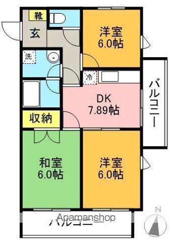 アメニティーコート 201号室 間取り