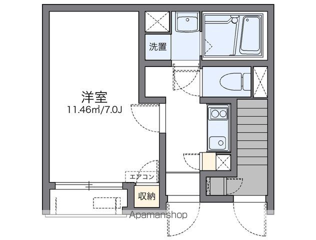レオネクストプルメリアコート 102号室 間取り