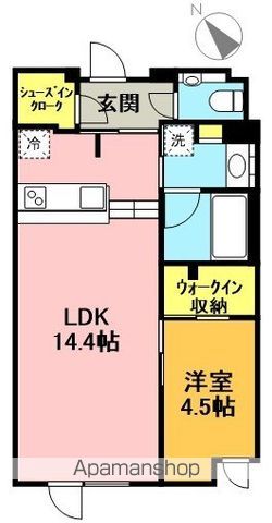 アンソレイエ下北沢 105号室 間取り