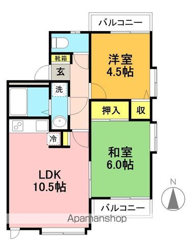 メゾンドヴェリテ 201号室 間取り